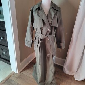 NWOT Sz. M Abercrombie & Fitch Women's Olive Classic Trench Coat